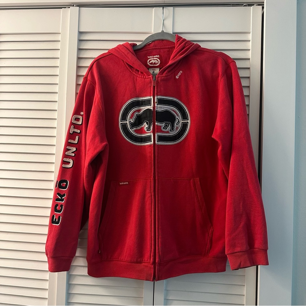 Ecko Unlimited Red Zip-Up Hoodie